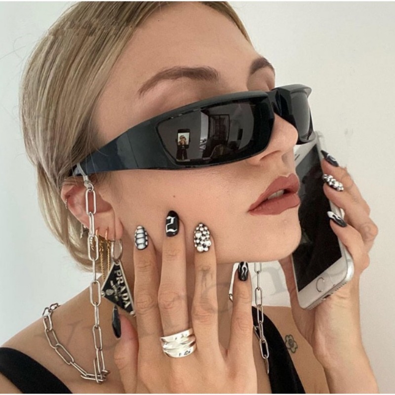 Outdoor Sport Lights - Steampunk Sport Wrap Sunglasses Y2K Punk