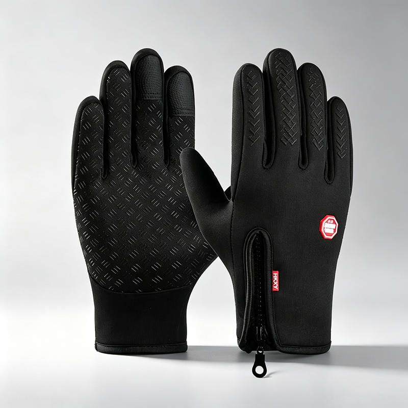Outdoor Sport Gloves - Men Women Winter Cycling Gloves Zipper