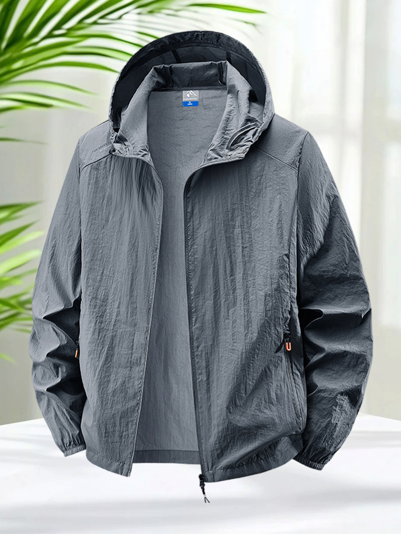 Outdoor Sport Windbreaker - Men's Hooded Sun Protection Jacket Lightweight