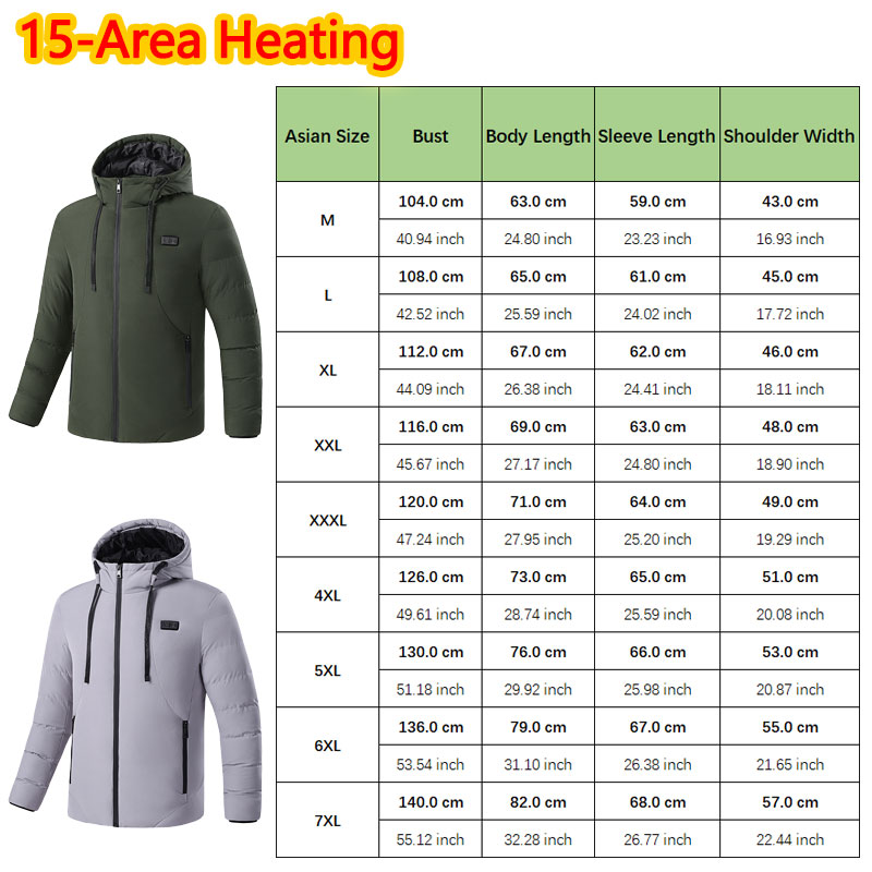 15 Area Heated Winter Hooded J – Outdoor Sport Jacket Bewertung und Preis