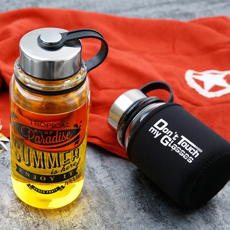 Portable 1000ml Glass Sports W – Outdoor Sport Glass Water Bottle Bewertung und Preis