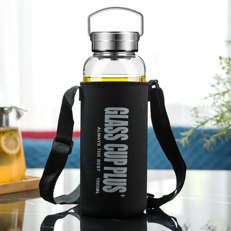 2L Glass Water Bottle with Str – Outdoor Sport Glass Water Bottle Bewertung und Preis