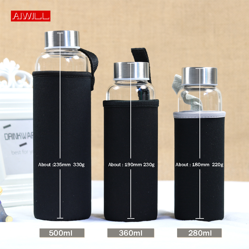 AIWILL Hot Selling Glass Sport – Outdoor Sport Glass Water Bottle Bewertung und Preis